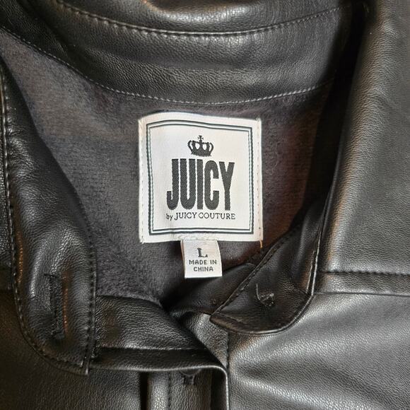 NWT Juicy Couture, Black, Plether Button-Up Jacket Large - Picture 10 of 10